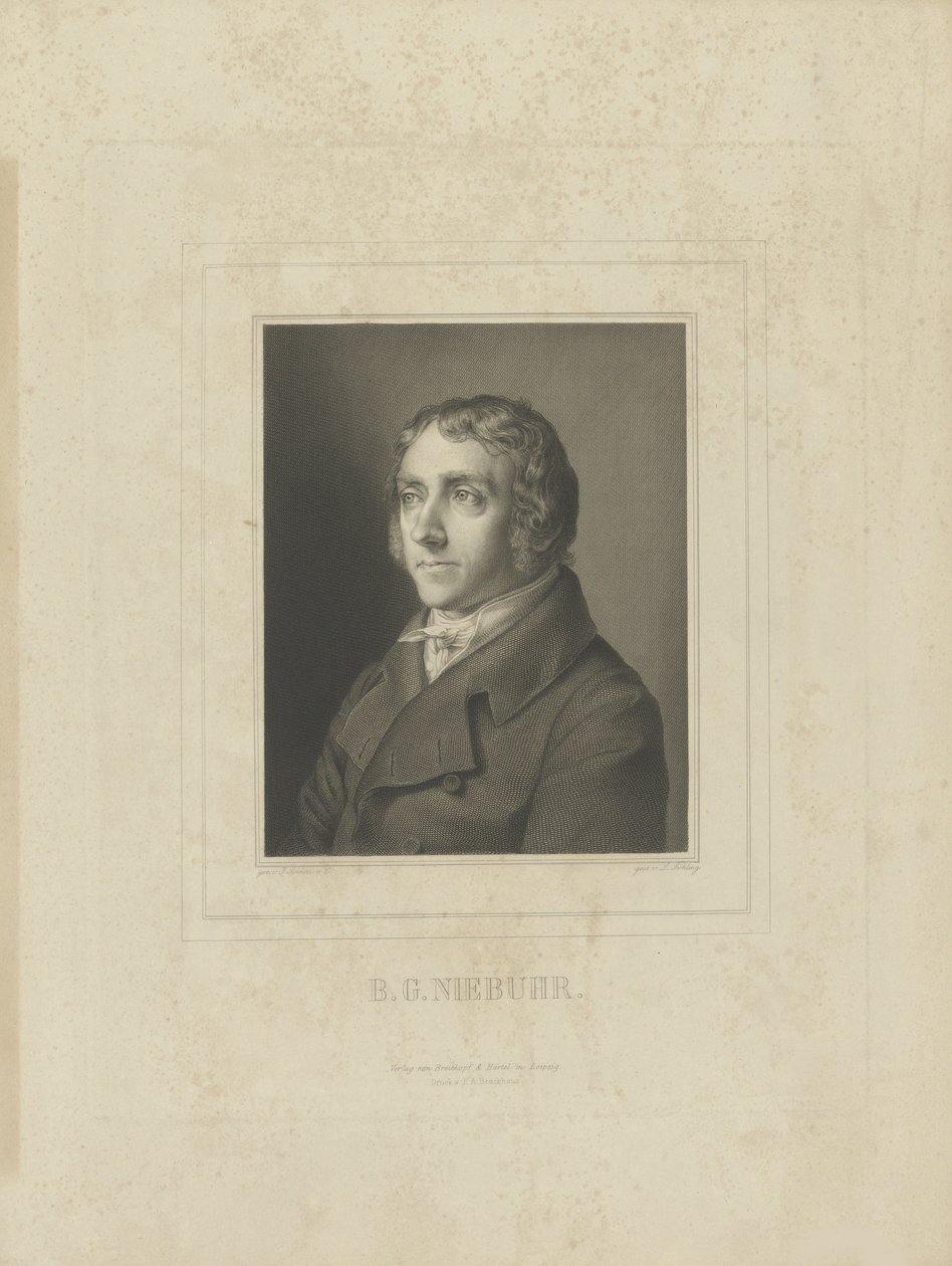 Barthold Georg Niebuhrin muotokuva 1776-1831, n. 1830-1840. tekijältä Breitkopf and Härtel