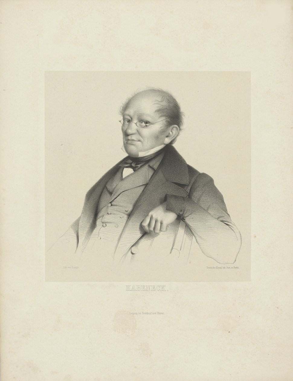 Säveltäjä François Antoine Habeneckin muotokuva 1781-1849, n. 1840. tekijältä Breitkopf and Härtel