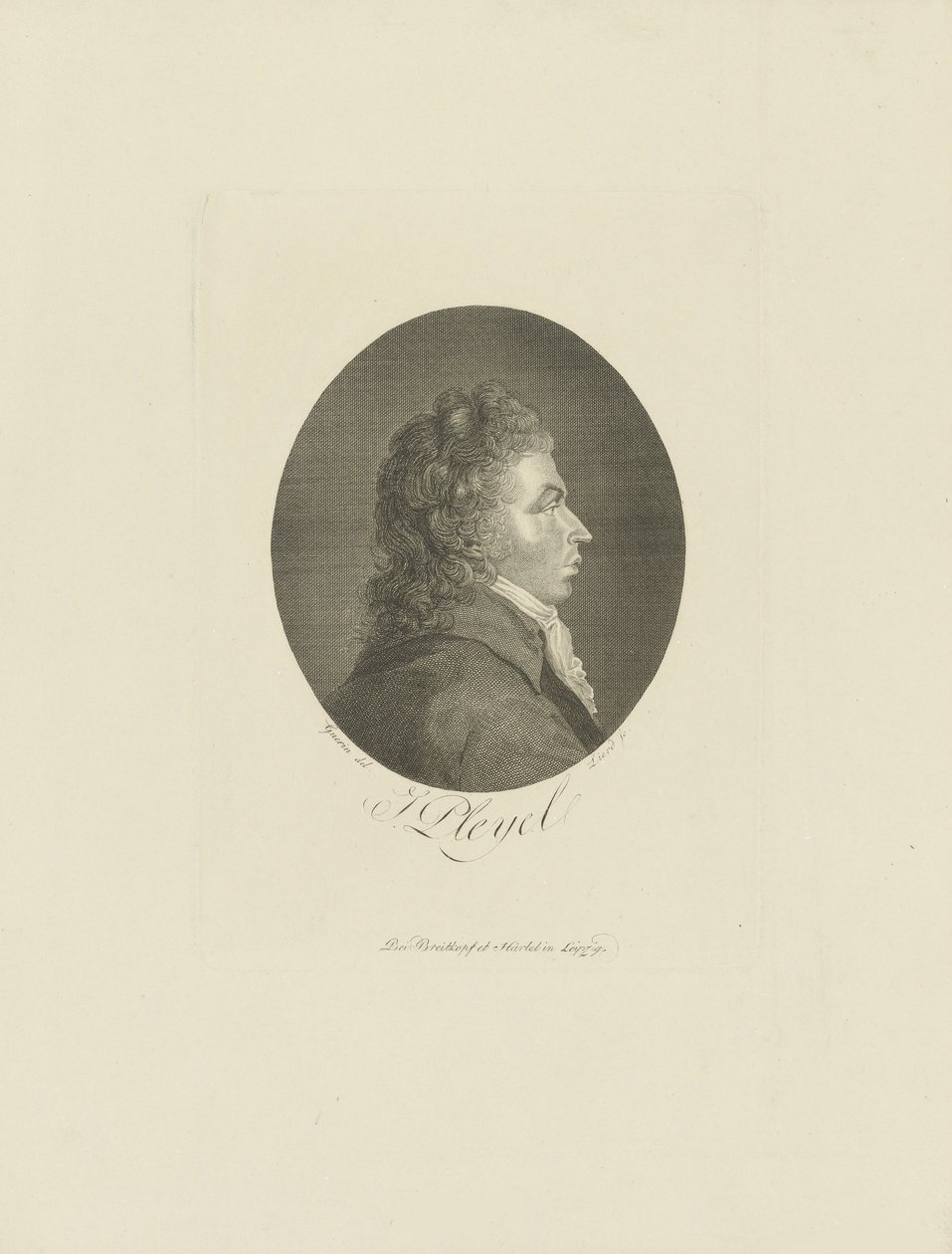 Säveltäjä Ignace Pleyelin muotokuva 1757-1831, n. 1800. tekijältä Breitkopf and Härtel