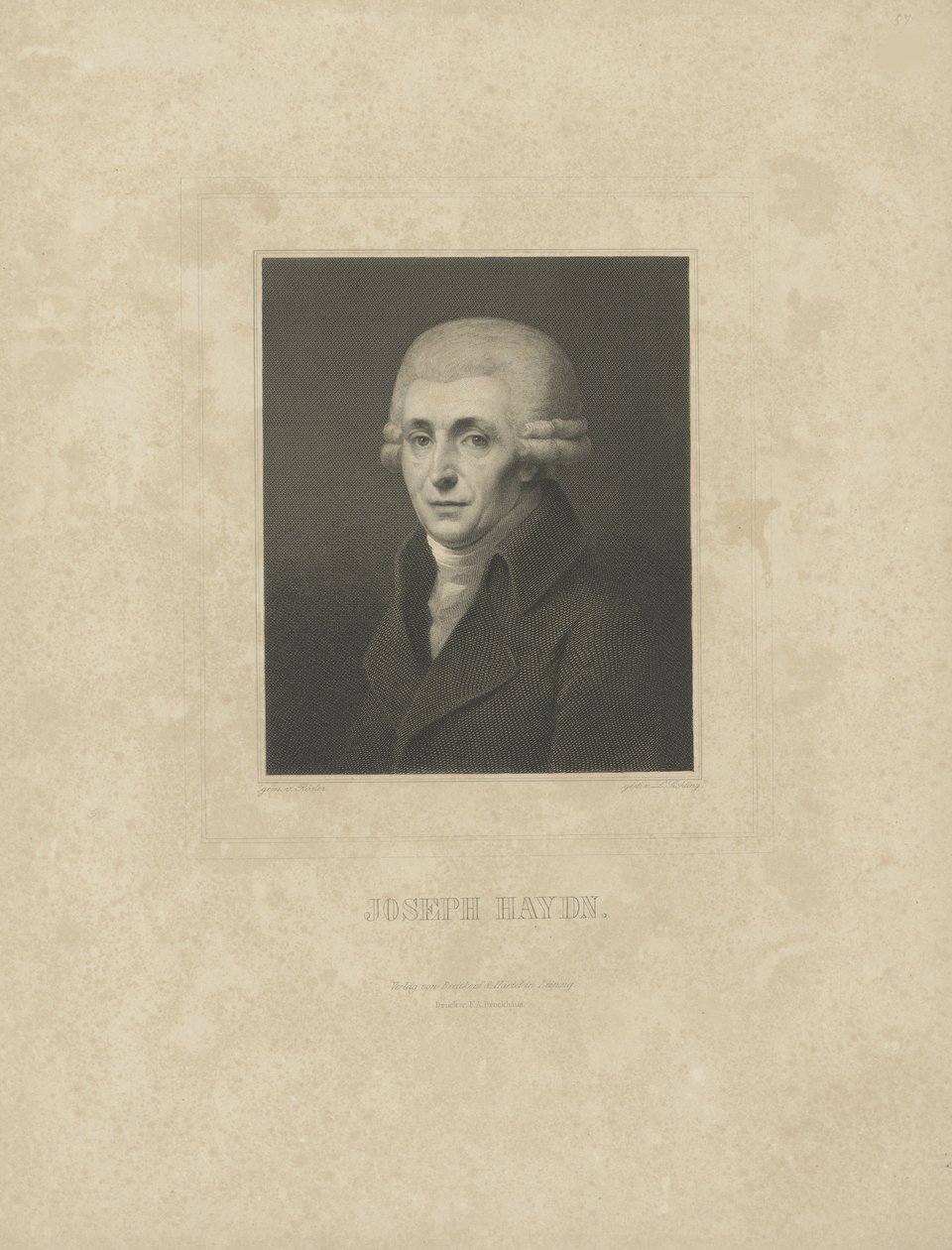 Muotokuva säveltäjä Joseph Haydnista 1732-1809, n. 1827. tekijältä Breitkopf and Härtel