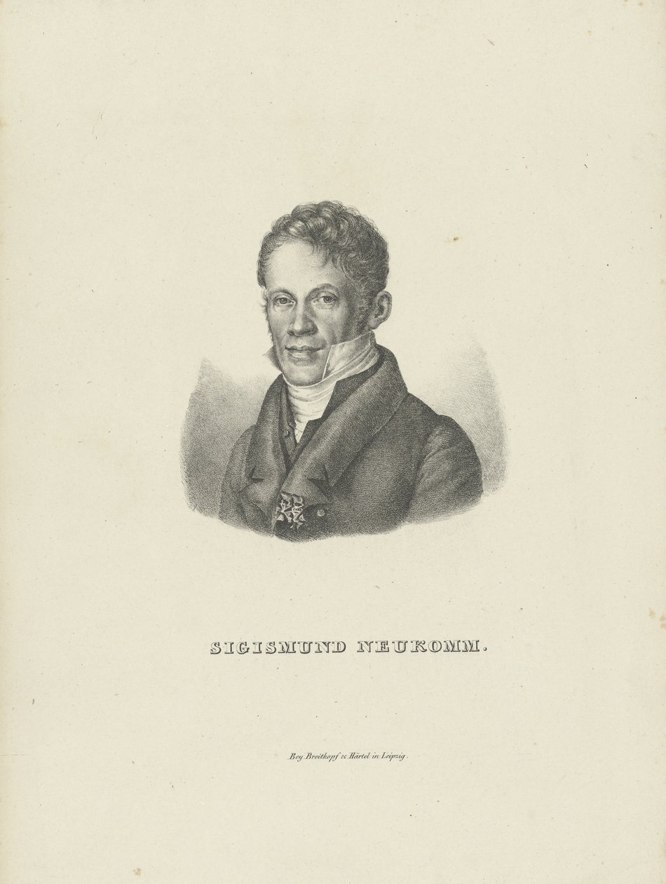 Pianisti ja säveltäjä Sigismund von Neukommin muotokuva 1778-1858, n. 1830. tekijältä Breitkopf and Härtel