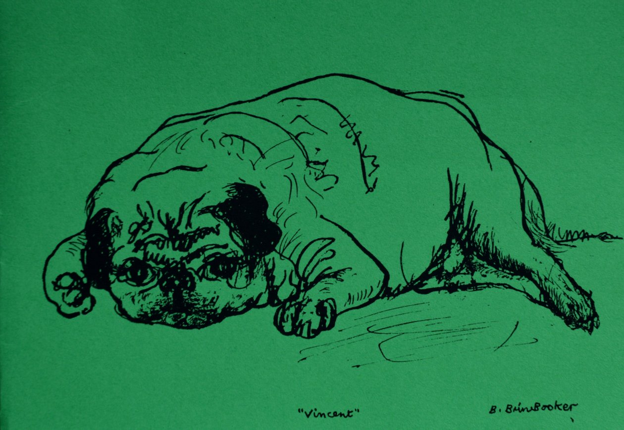 "Vincent" (muste vihreälle paperille) tekijältä Brenda Brin Booker