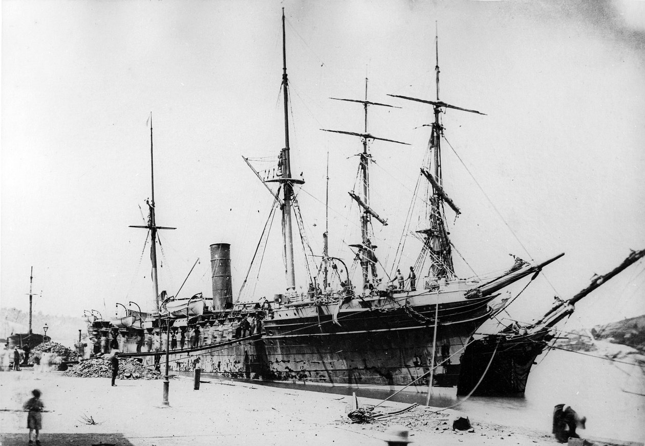 HMS Ebro St Lucia Coaling Stationilla, noin 1880-luku tekijältä British Photographer