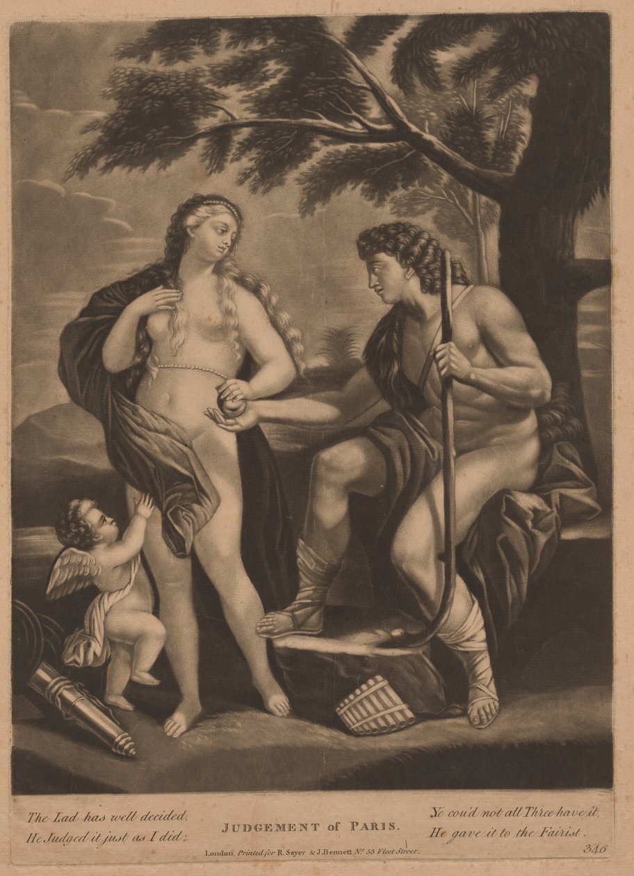 Pariisin tuomio tekijältä British 18th Century