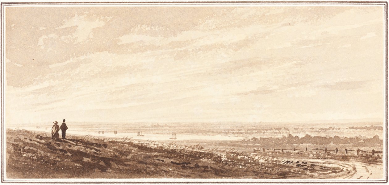Figuurit näkymät lahdelle lähellä Payen suua, Lincolnshire tekijältä British 19th Century