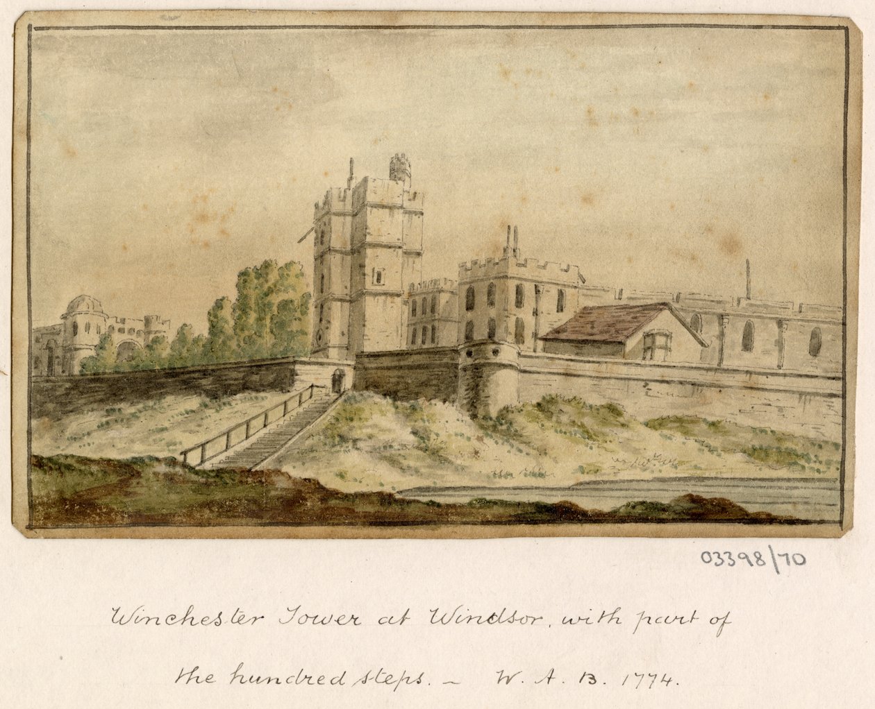 Sarja luonnoksia, näkymiä Isossa-Britanniassa, mantereella ja Amerikassa 1772-1778 (akvarelli) tekijältä British School