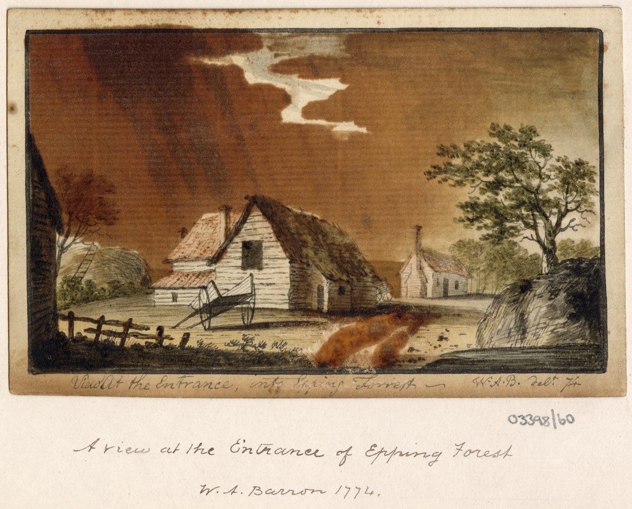 Sarja luonnoksia, näkymiä Isossa-Britanniassa, mantereella ja Amerikassa 1772-1778 (akvarelli) tekijältä British School