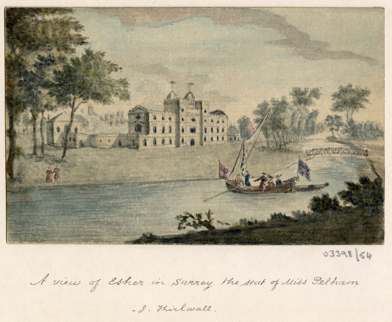 Sarja luonnoksia, näkymiä Isossa-Britanniassa, mantereella ja Amerikassa 1772-1778 (akvarelli) tekijältä British School