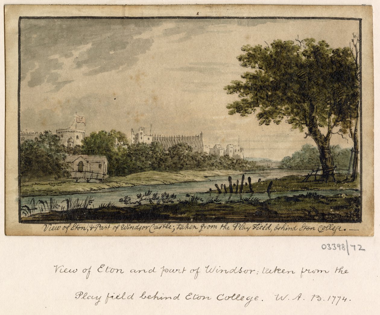 Sarja luonnoksia, näkymiä Isossa-Britanniassa, mantereella ja Amerikassa 1772-1778 (akvarelli) tekijältä British School