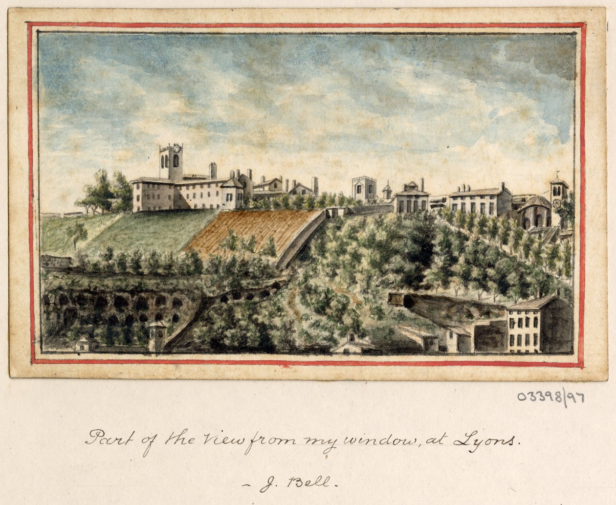 Sarja luonnoksia, näkymiä Isossa-Britanniassa, mantereella ja Amerikassa 1772-1778 (akvarelli) tekijältä British School