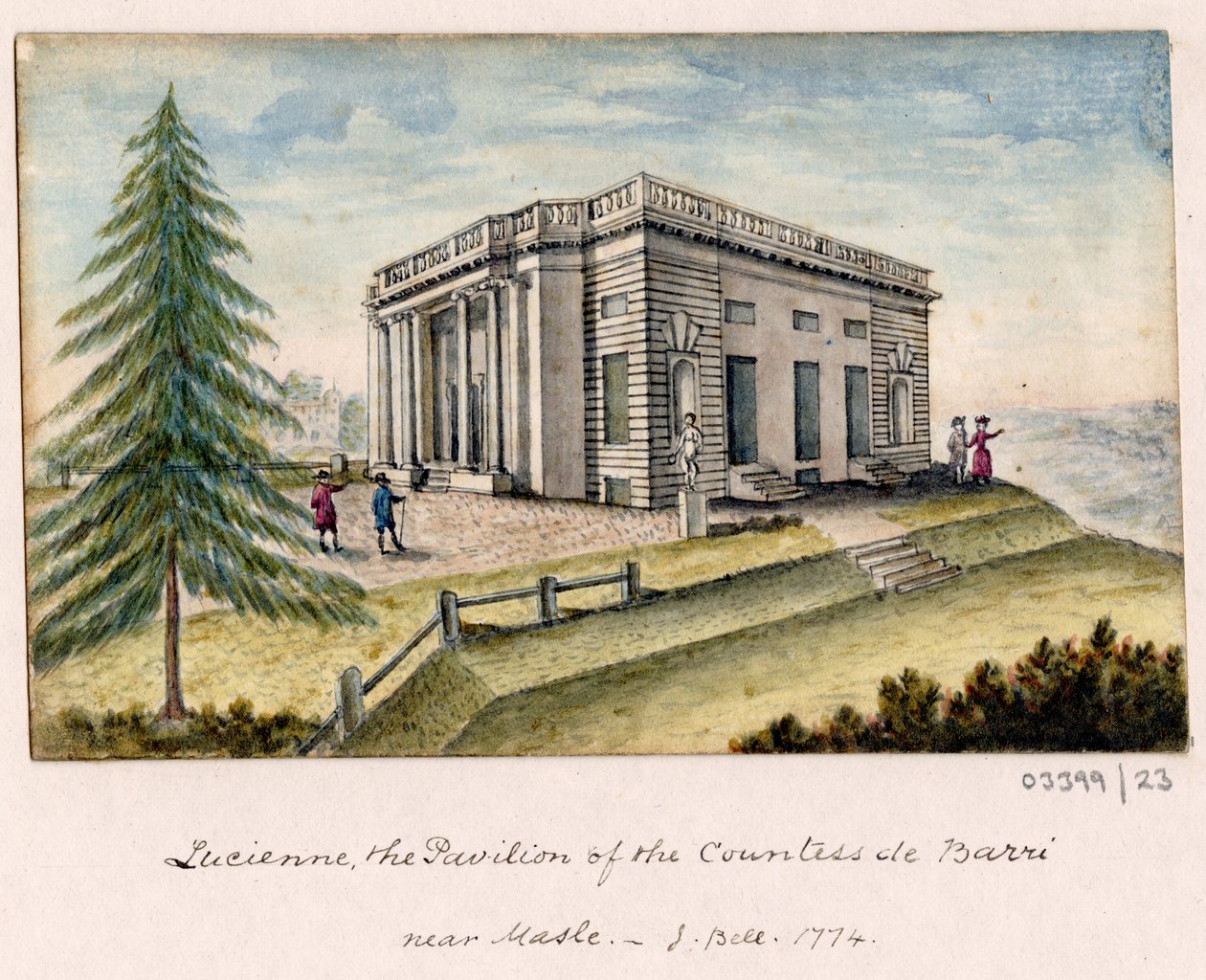 Sarja luonnoksia, näkymiä Isossa-Britanniassa, mantereella ja Amerikassa 1772-1778 (akvarelli) tekijältä British School