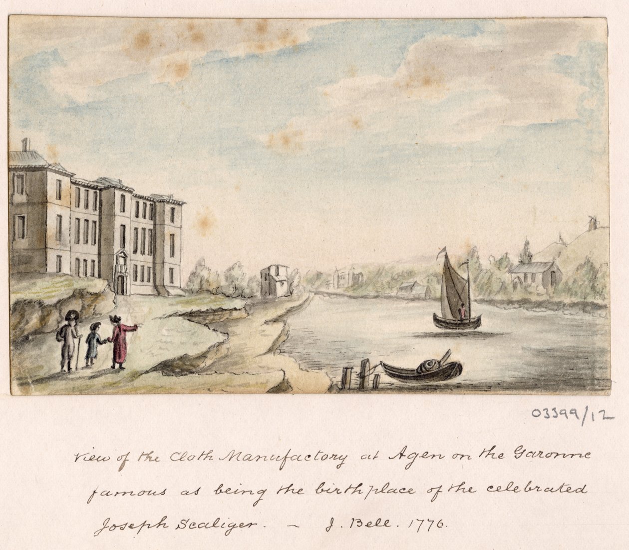 Sarja luonnoksia, näkymiä Isossa-Britanniassa, mantereella ja Amerikassa 1772-1778 (akvarelli) tekijältä British School
