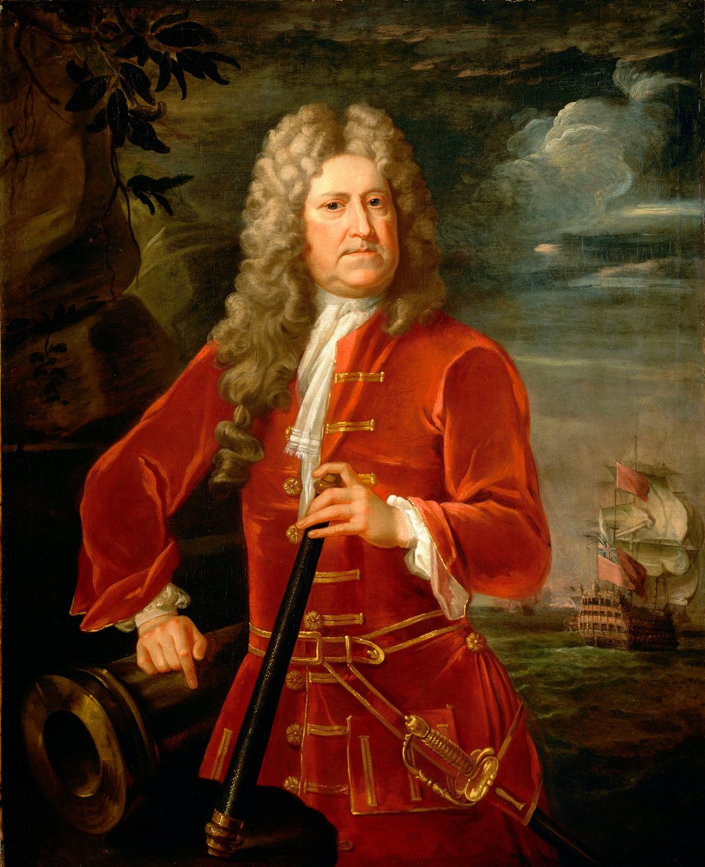 Amiraali Nicholas Haddock (1686-1746), noin 1742-43 (öljy kankaalle). tekijältä British School