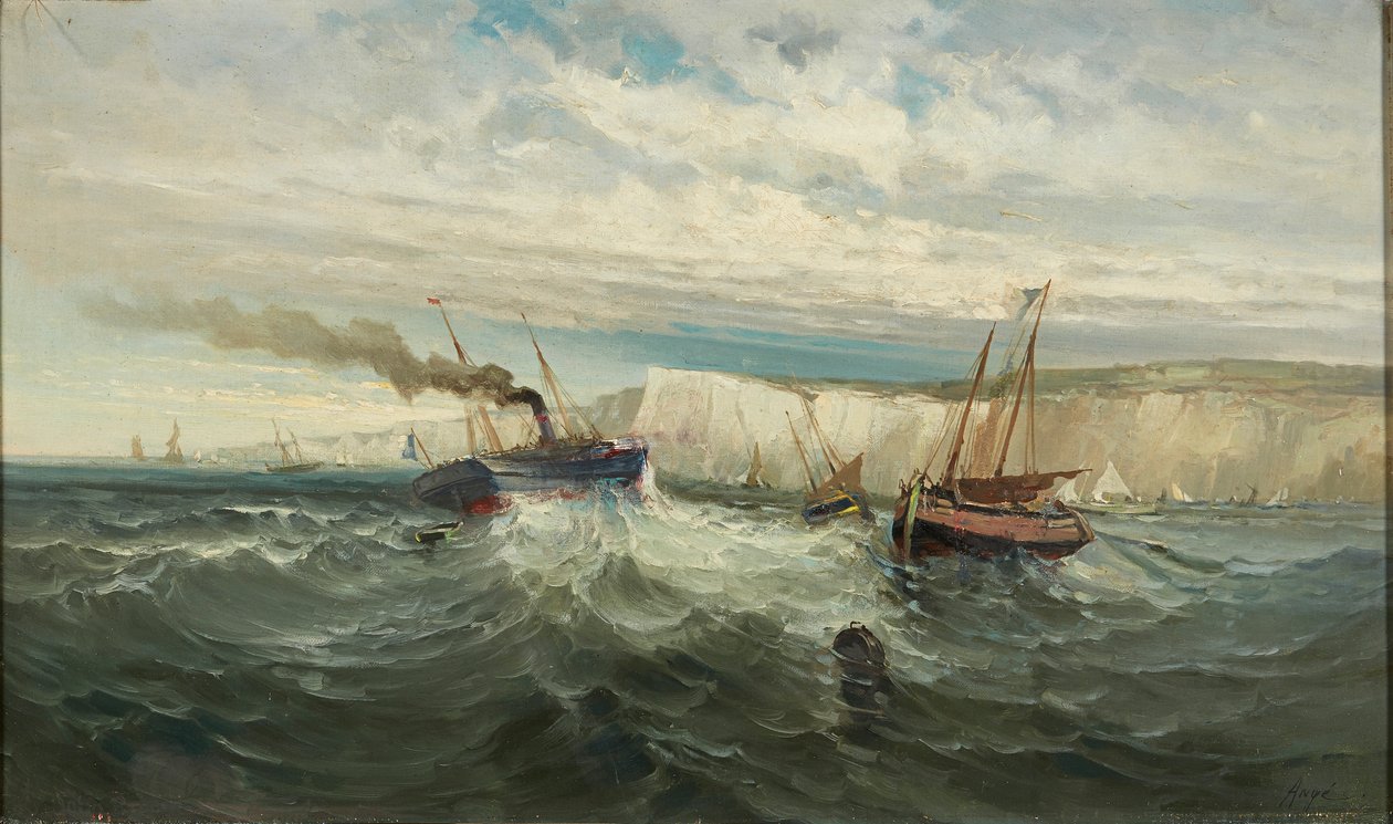 Breaking Waves at The White Cliffs of Dover (öljy kankaalle) tekijältä British School