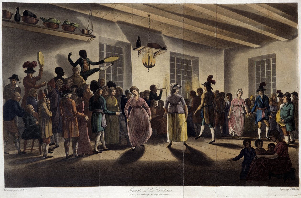 Danse, le menuet; a “” Travels through Canada”, de George Heriot, ed. londinès finès tekijältä British School