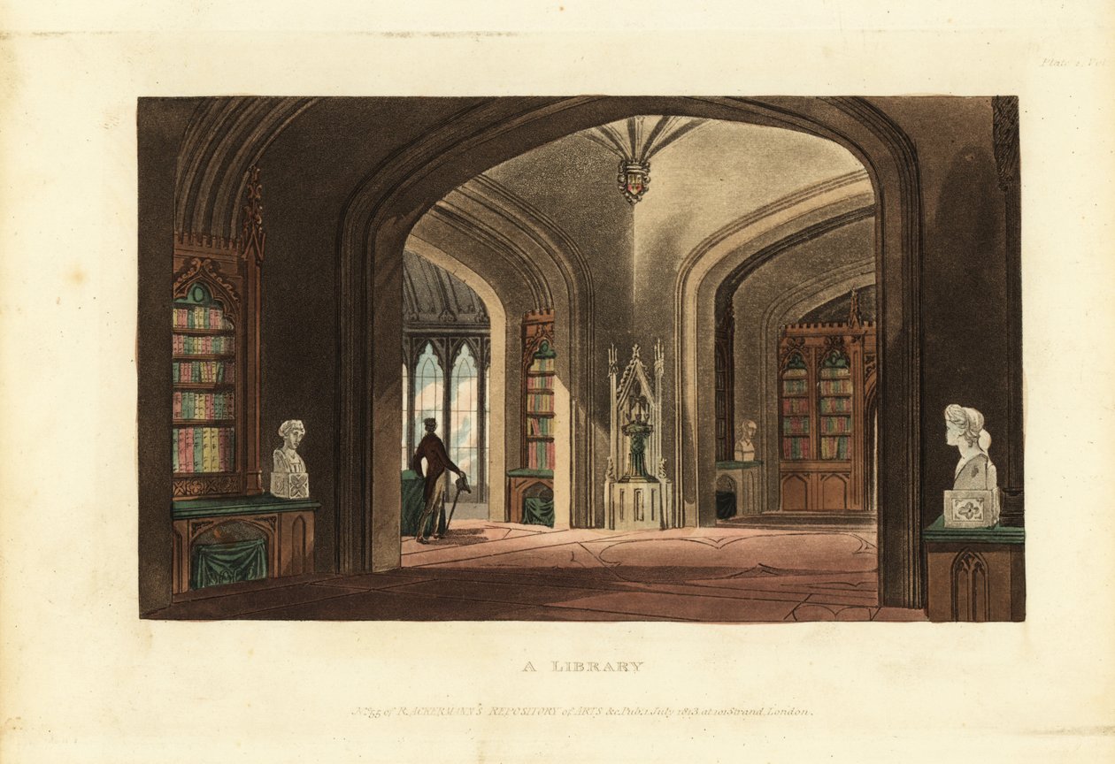 Suunnittelu goottilaistyyliseen kirjastoon, Regency Era tekijältä British School