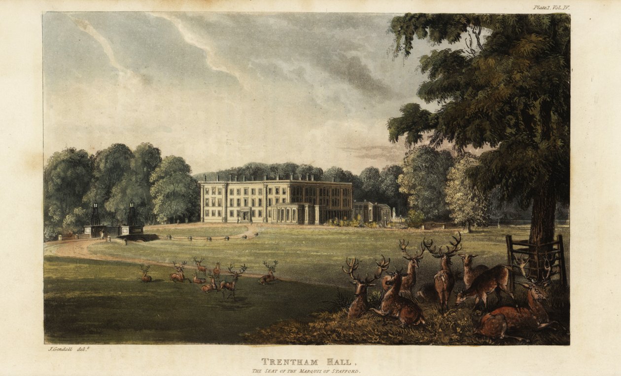 Hirvilauma Trentham Hallin edessä tekijältä British School