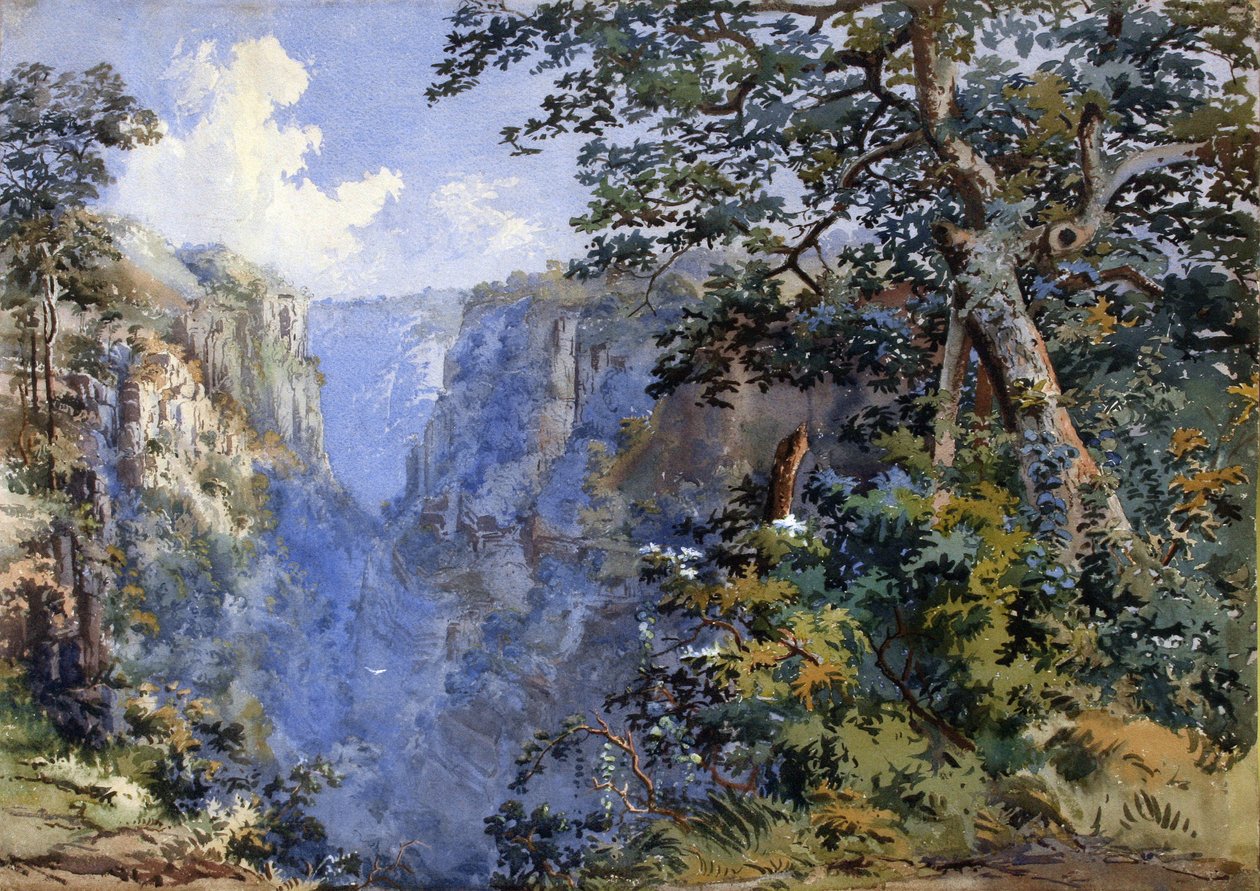 Pachmarhi, Madhya Pradesh (akvarelli) tekijältä British School