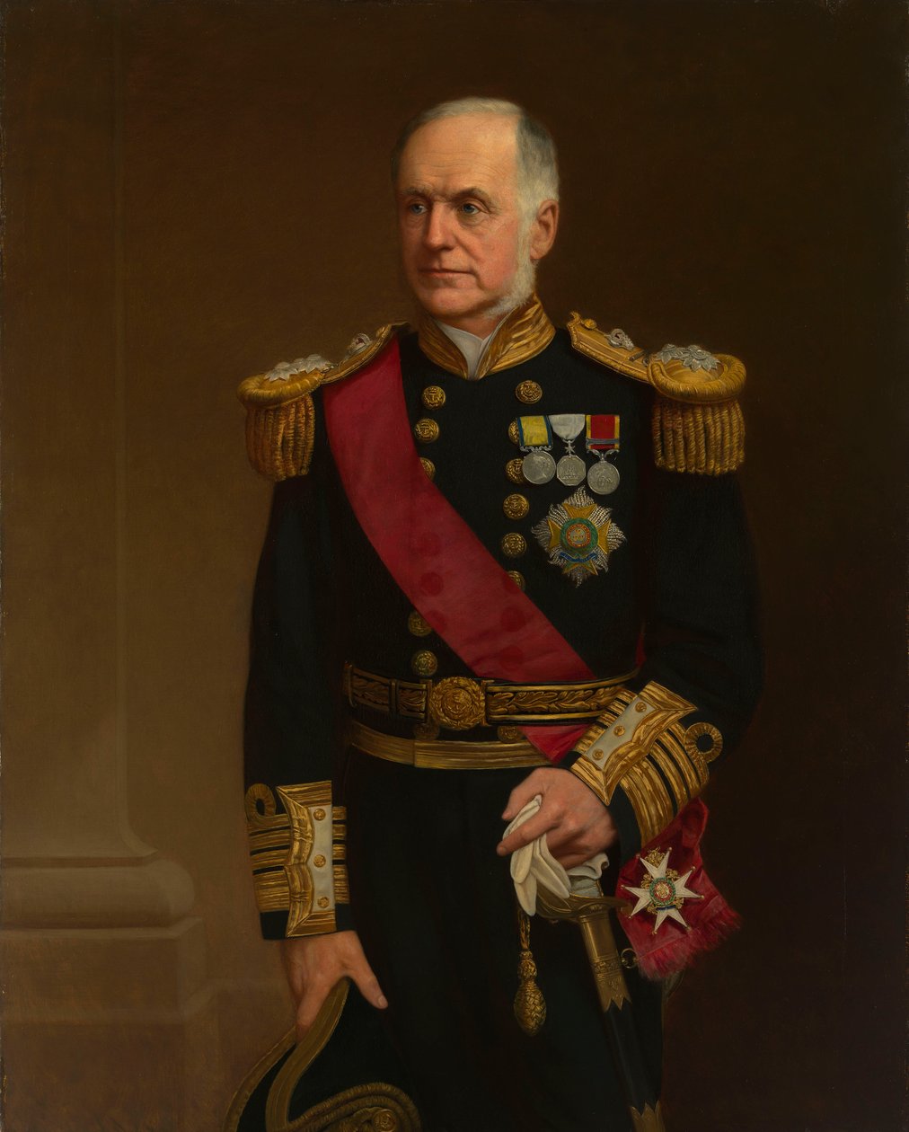 Muotokuva amiraali Sir Richard Vesey Hamiltonista (1829-1912). tekijältä British School