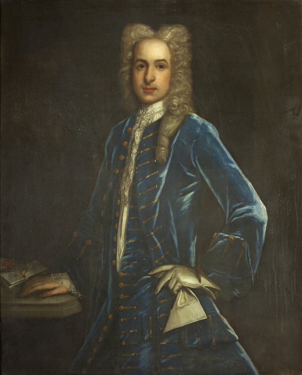 Sir John Smythin muotokuva, 3. Baronetti, n. 1720 (öljy kankaalle) tekijältä British School