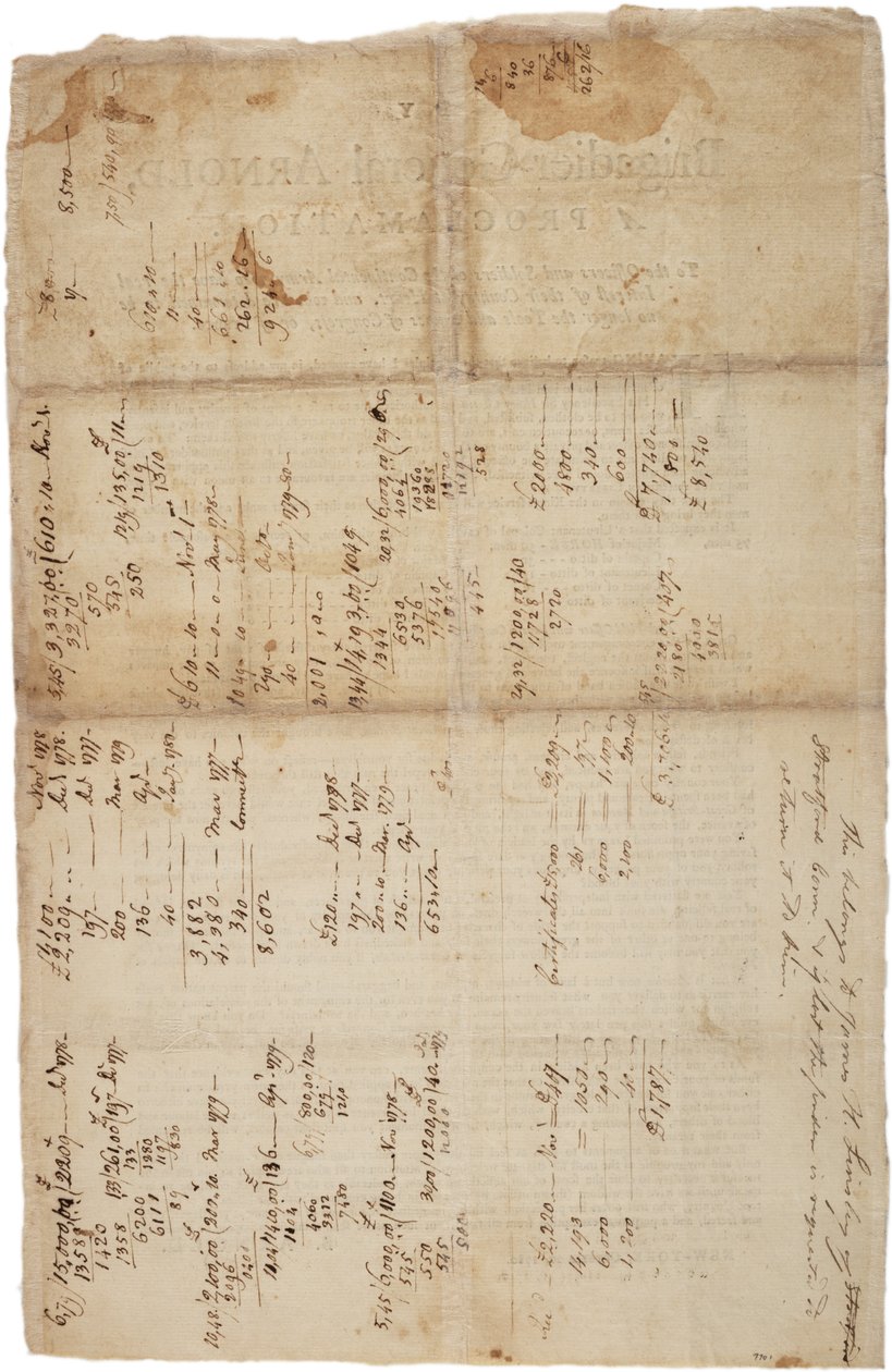 Julistus Manner-Armeijan upseereille ja sotilaille, 20. lokakuuta 1780 tekijältä British School