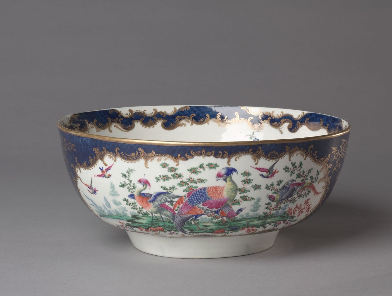 Punch Bowl, Worcesterin posliinitehdas, n. 1770 tekijältä British School