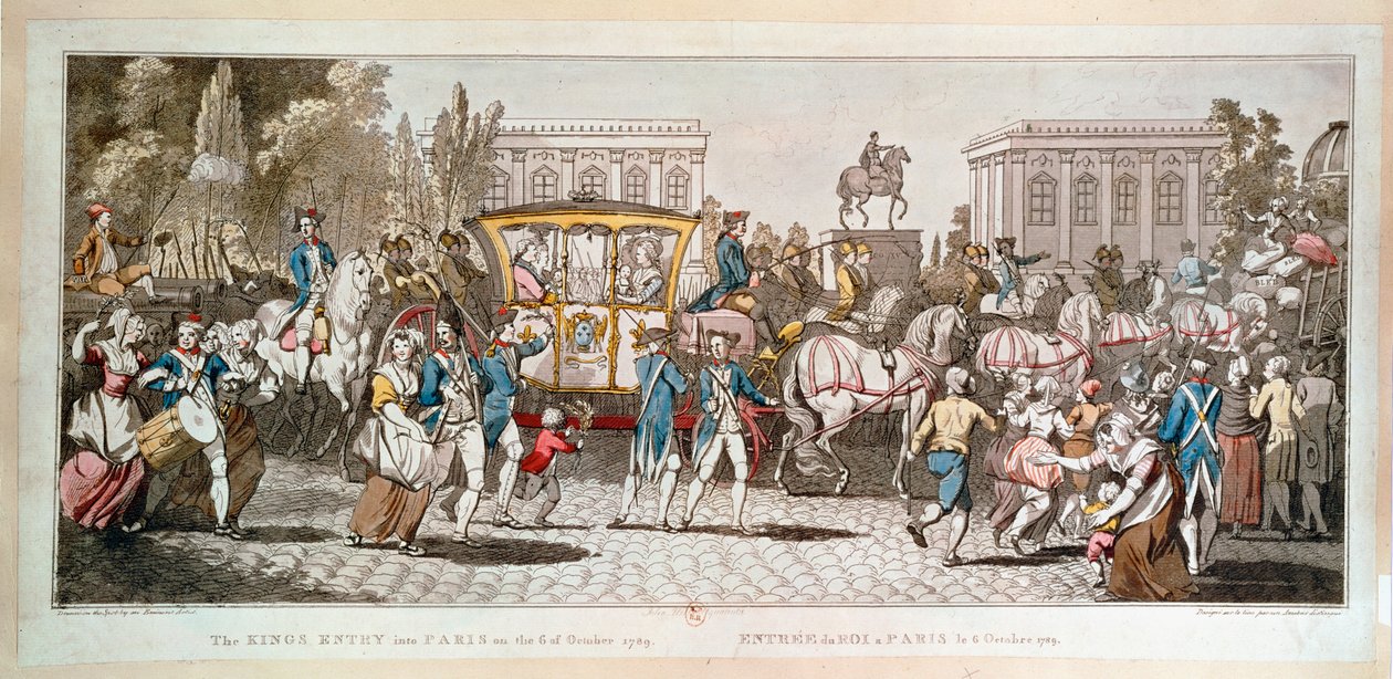 Ludvig XVI:n paluu Pariisiin... (kaiverrus) tekijältä British School