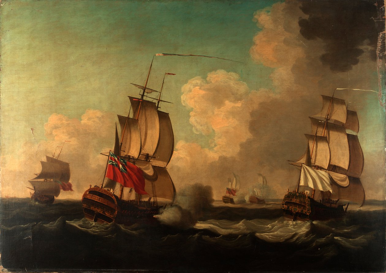 Alcide- ja Lys-alusten kaappaus 8. kesäkuuta 1755. tekijältä British School