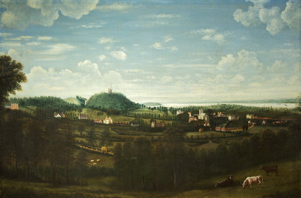 Näkymä Henbury Villagesta, n. 1720 (öljy kankaalle) tekijältä British School