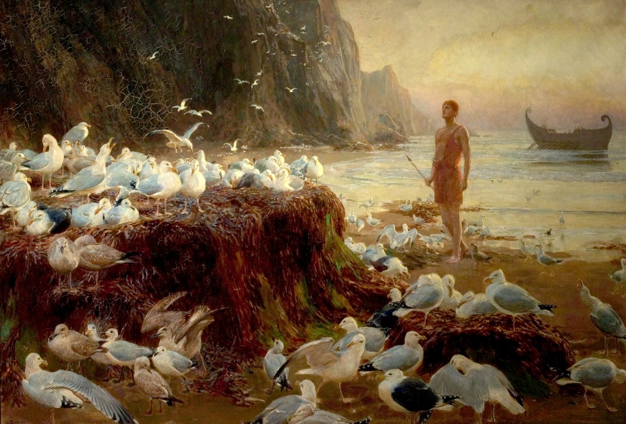 Vanhan maailman vaeltaja, 1887 tekijältä Briton Riviere