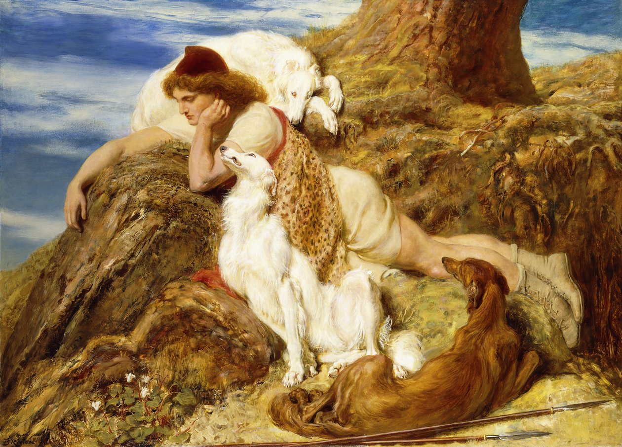 Endymion "Ah! hyvää päivää, miksi nuoren Endymionimme pitäisi mennä pois" - Keats, tekijältä Briton Riviere