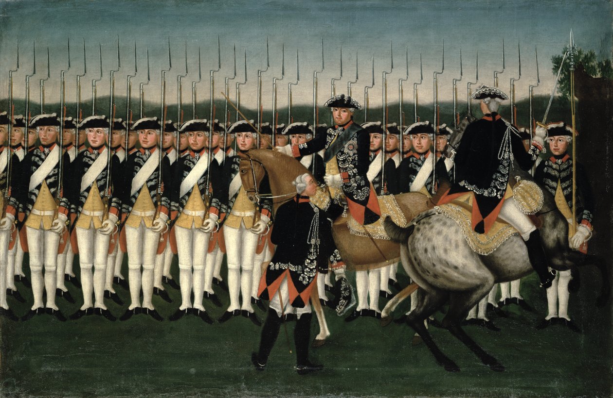 Friedrich II (1712-86) Hessenin kaartirykmentissä tekijältä Brock