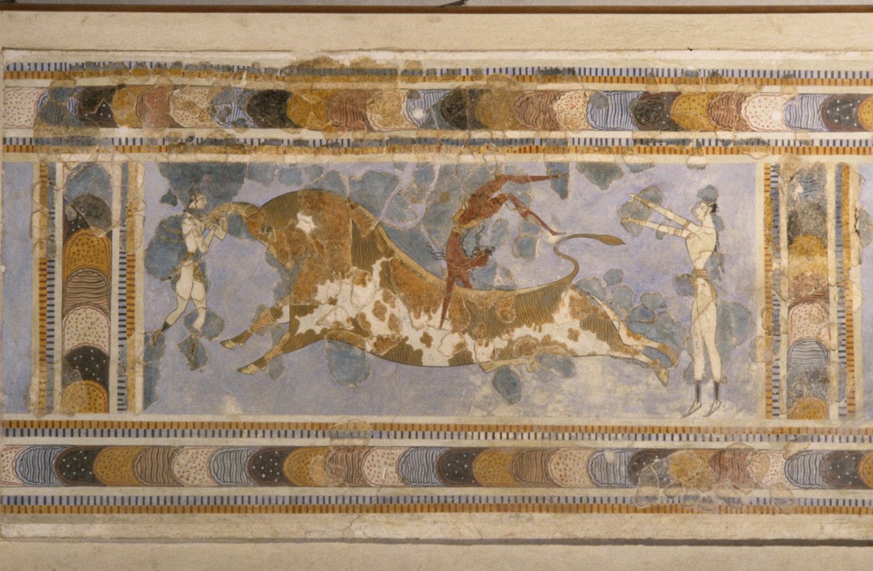 Toro saltant des del complex palau de Knossos finlandès tekijältä Bronze Age culture