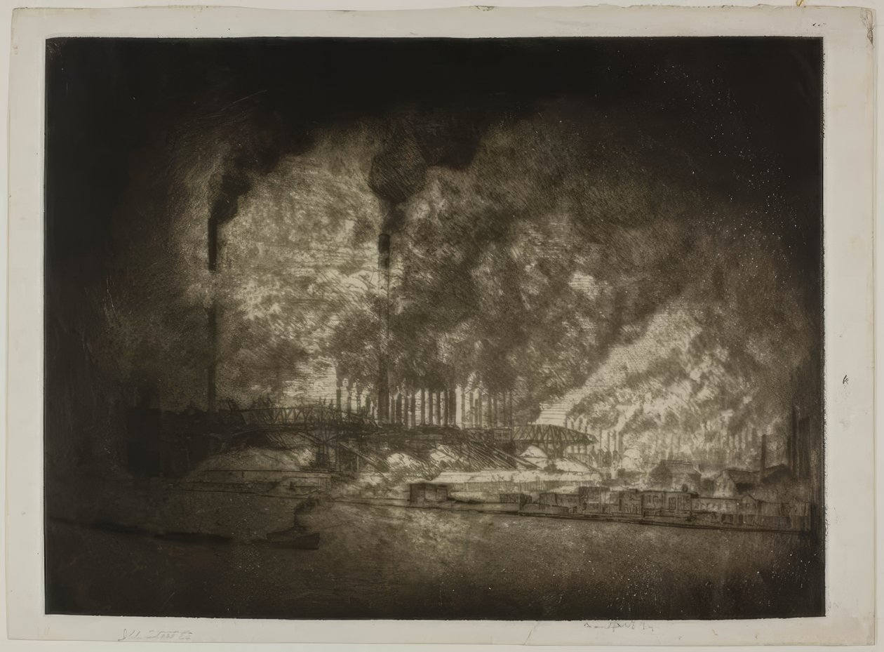 Chicago - Illinois Steel Co., 92nd Street tekijältä Bror Julius Olsson Nordfeldt