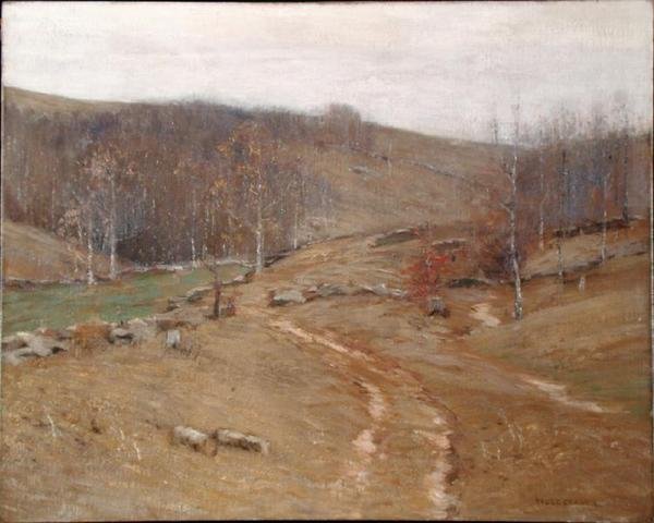 November Hillsides (öljy kankaalle) tekijältä Bruce Crane