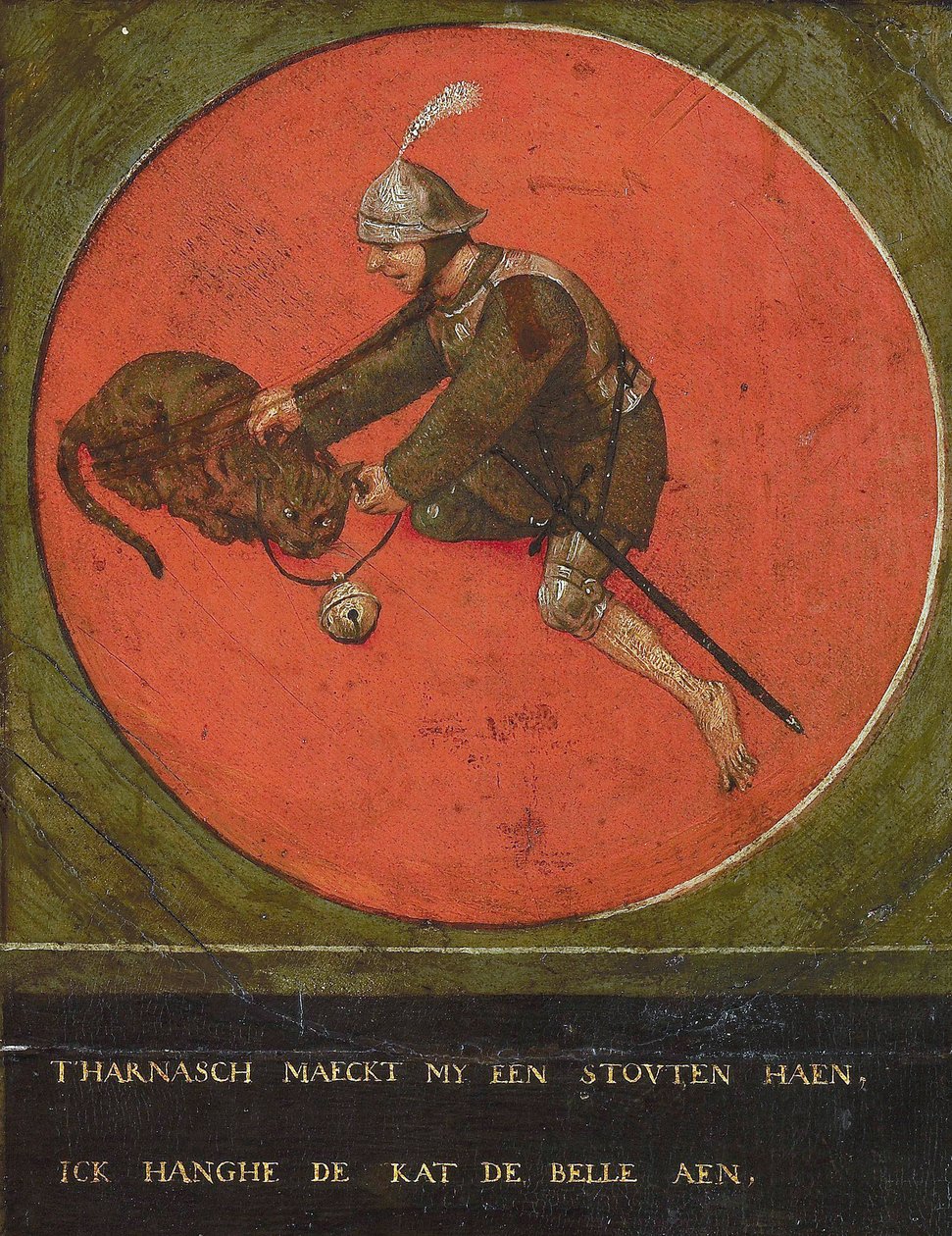 Anna minulle haarniska, niin uskallan soittaa kissalle, 1558. tekijältä Bruegel