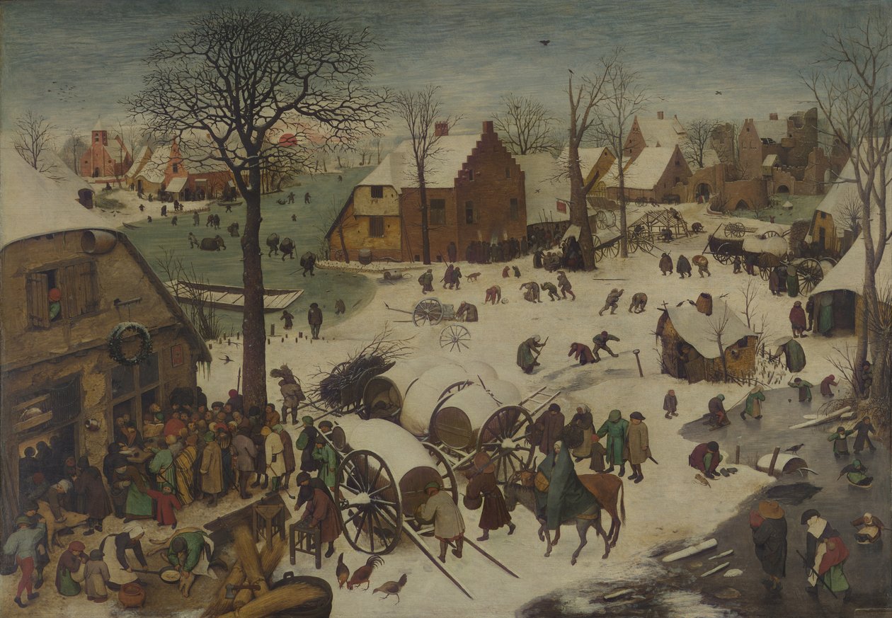 Betlehemin väestölaskenta Numerointi Betlehemissä, 1566 tekijältä Bruegel