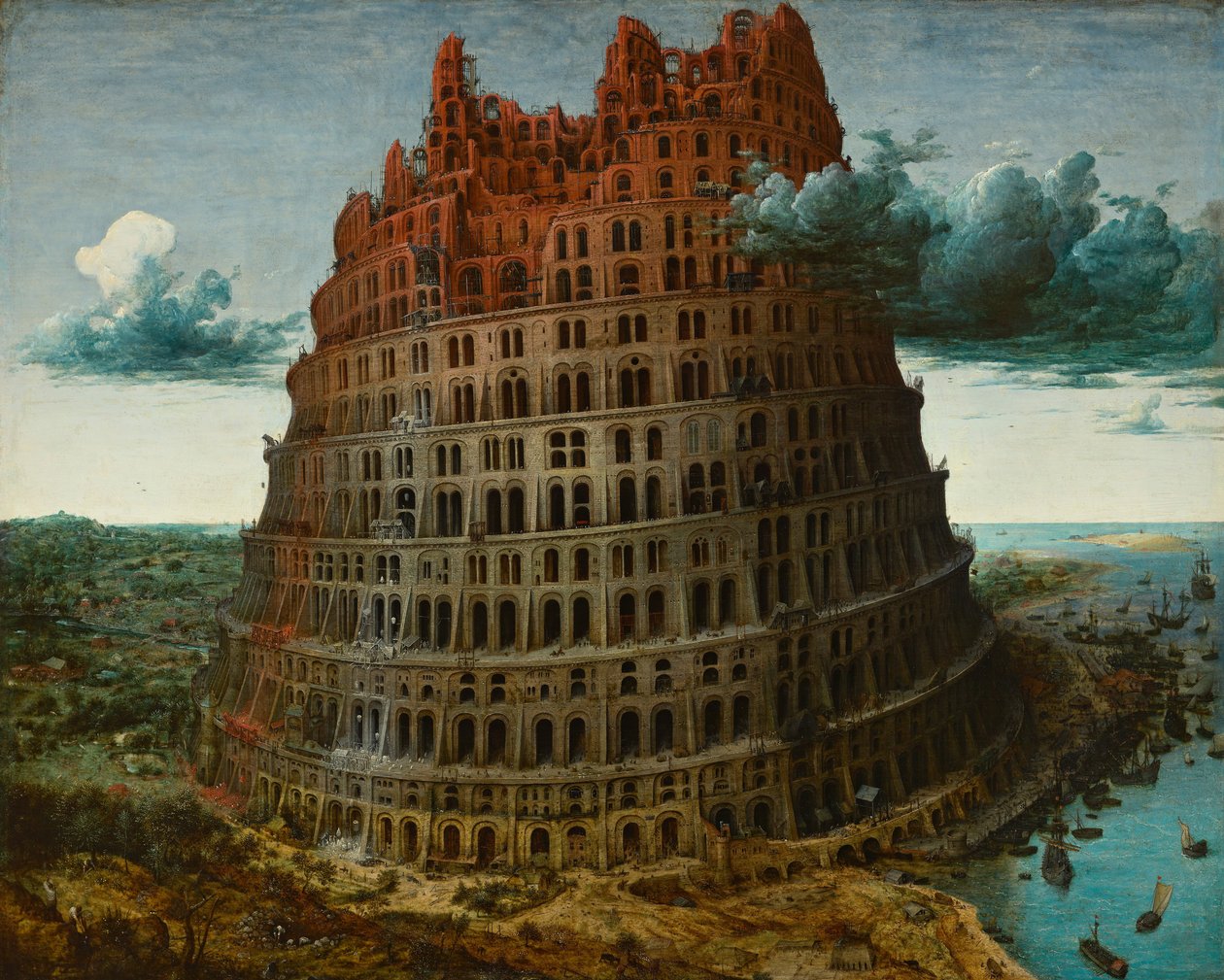 Baabelin torni, n. 1565 tekijältä Bruegel