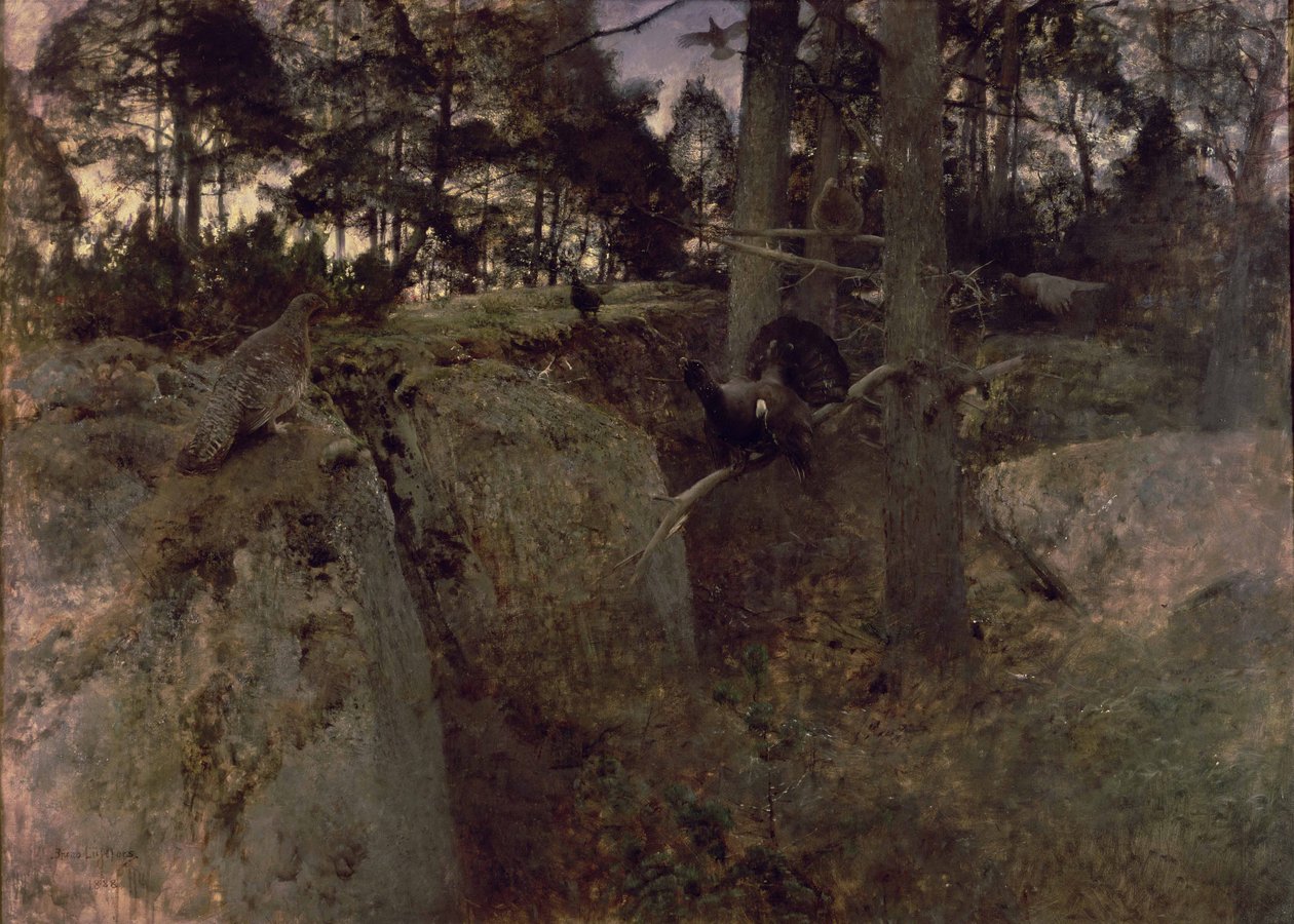 Metsojen parittelu, 1888 tekijältä Bruno Andreas Liljefors