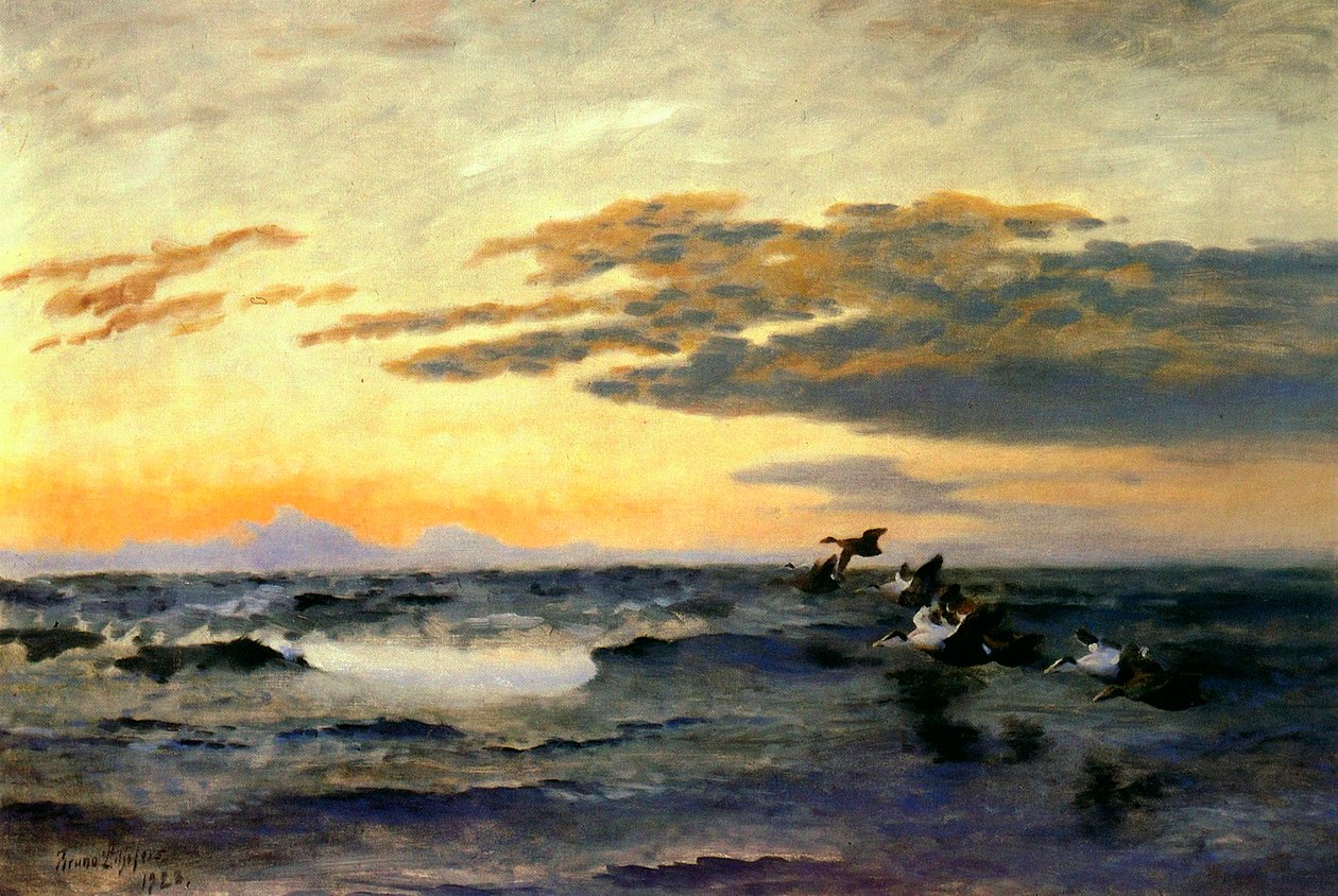 Haahkoja auringonnousussa tekijältä Bruno Andreas Liljefors
