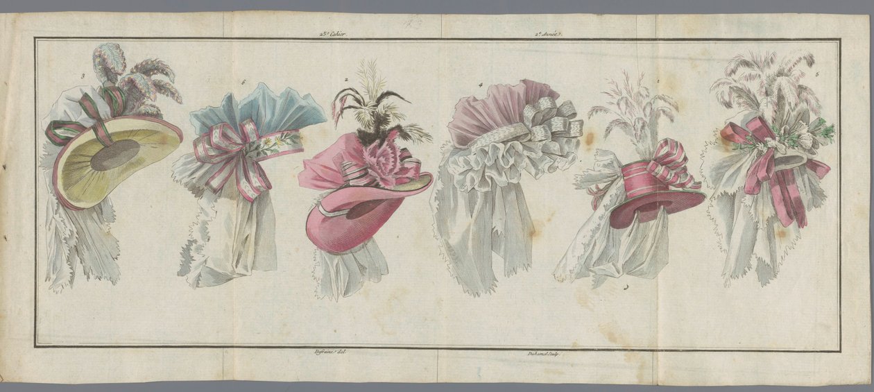 New French and English Fashions -lehti, 20. heinäkuuta 1787, 25. muistikirja, 2. vuosi tekijältä Buisson