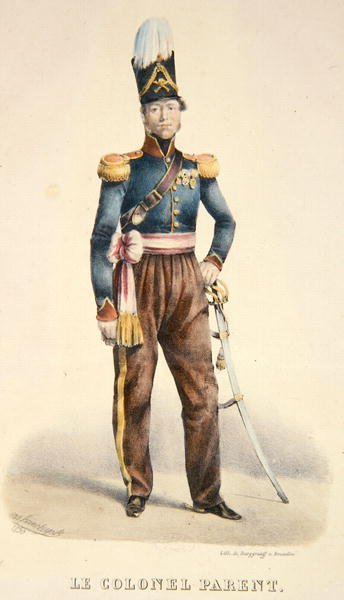 Eversti Pierre Joseph Parent (k. 1881) n. 1831 (väri litho) tekijältä Burggraaf Burggraaf