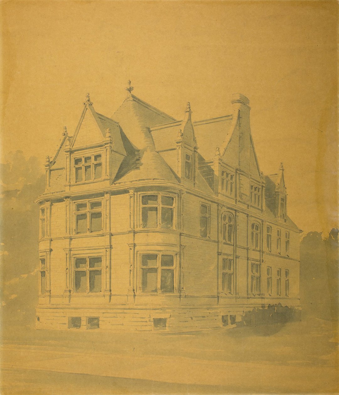 William J. Goudy House, Chicago, Illinois, Perspective tekijältä Burnham and Root