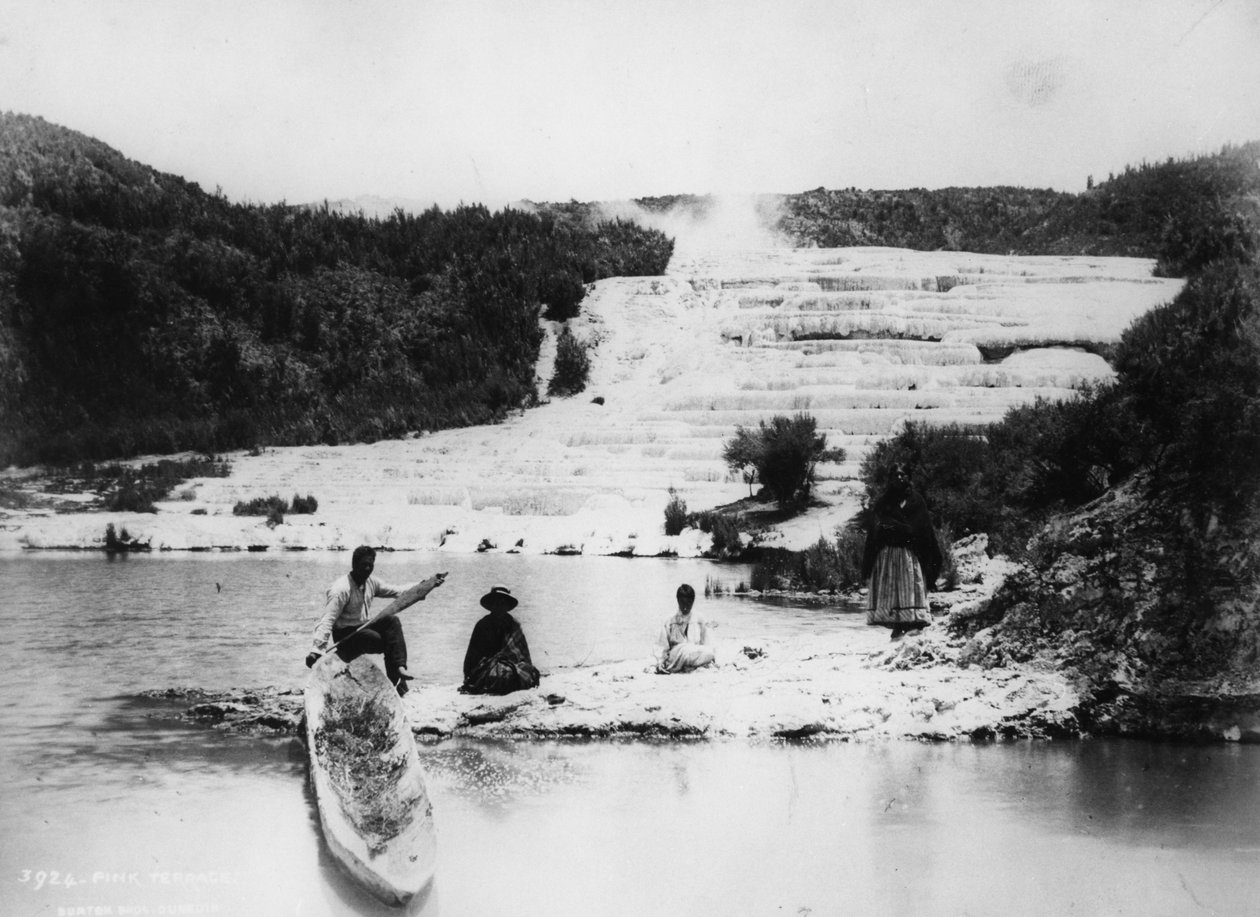 Pink Terraces, noin 1880-luku tekijältä Burton Brothers Studio