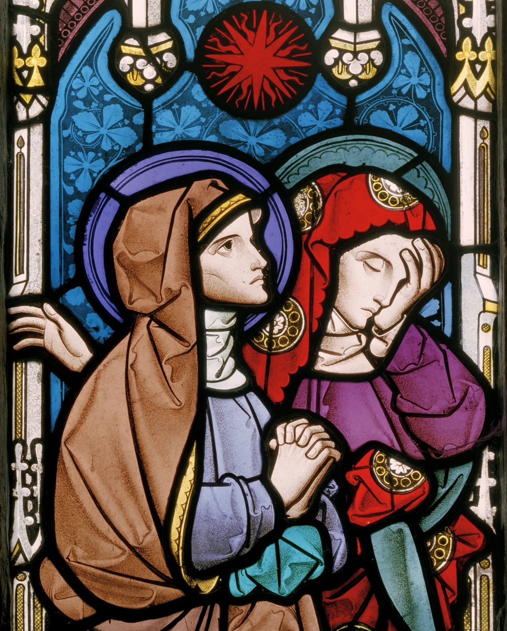 Little Kimble, All Saints, Heaton, Butler & Bayne, Bayne, The Two Maries/Marys tekijältä Butler and Bayne & Hassam Alfred (1843 1868) Heaton