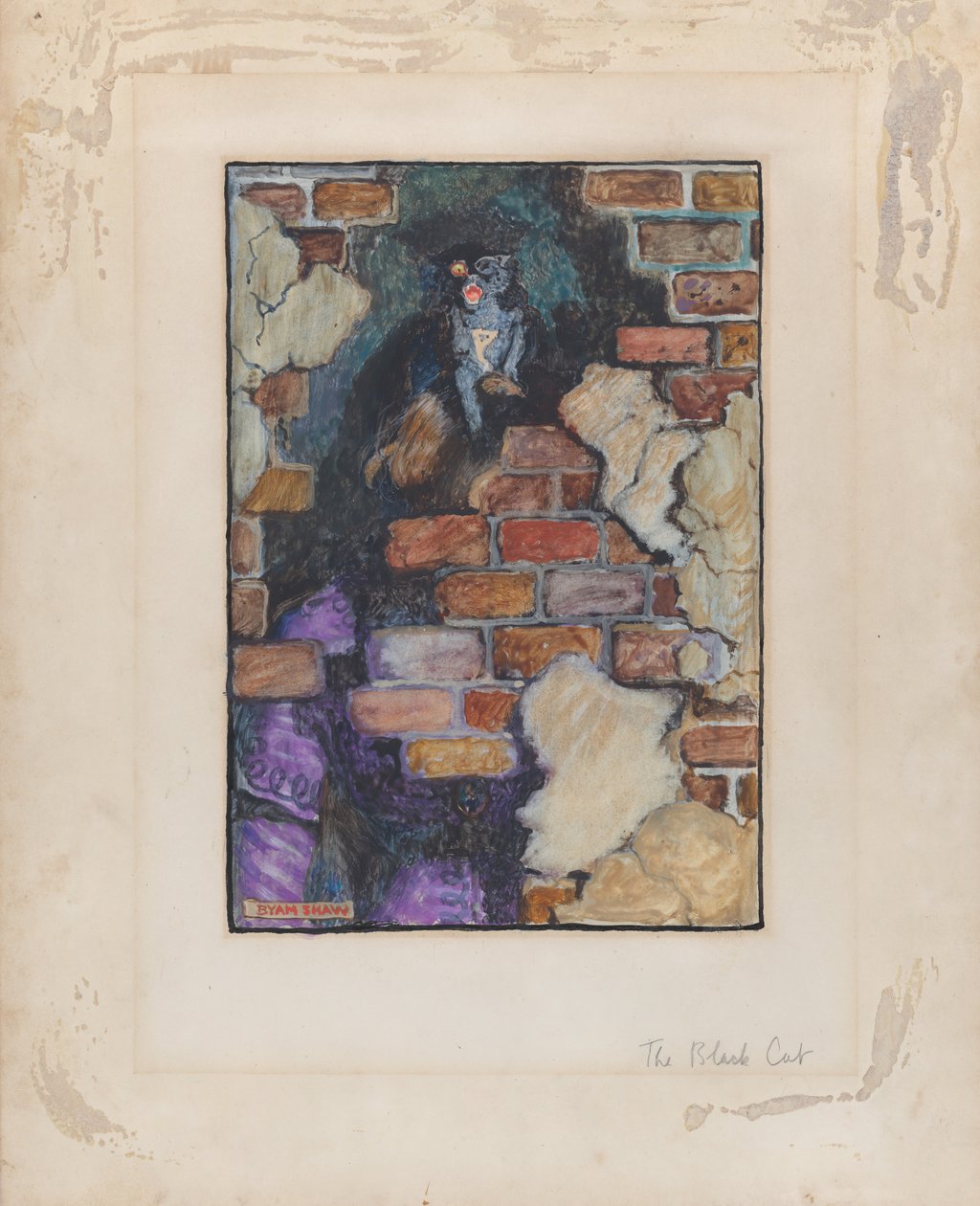 Musta kissa, Edgar Allan Poen "Selected Tales of Mystery", 1909, 1909. tekijältä Byam Shaw