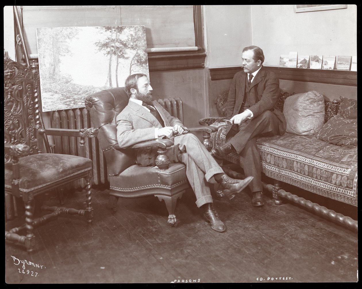 Taiteilijat Parsons ja Ed Pottest, 1907 (hopeagelatiiniprintti) tekijältä Byron Company