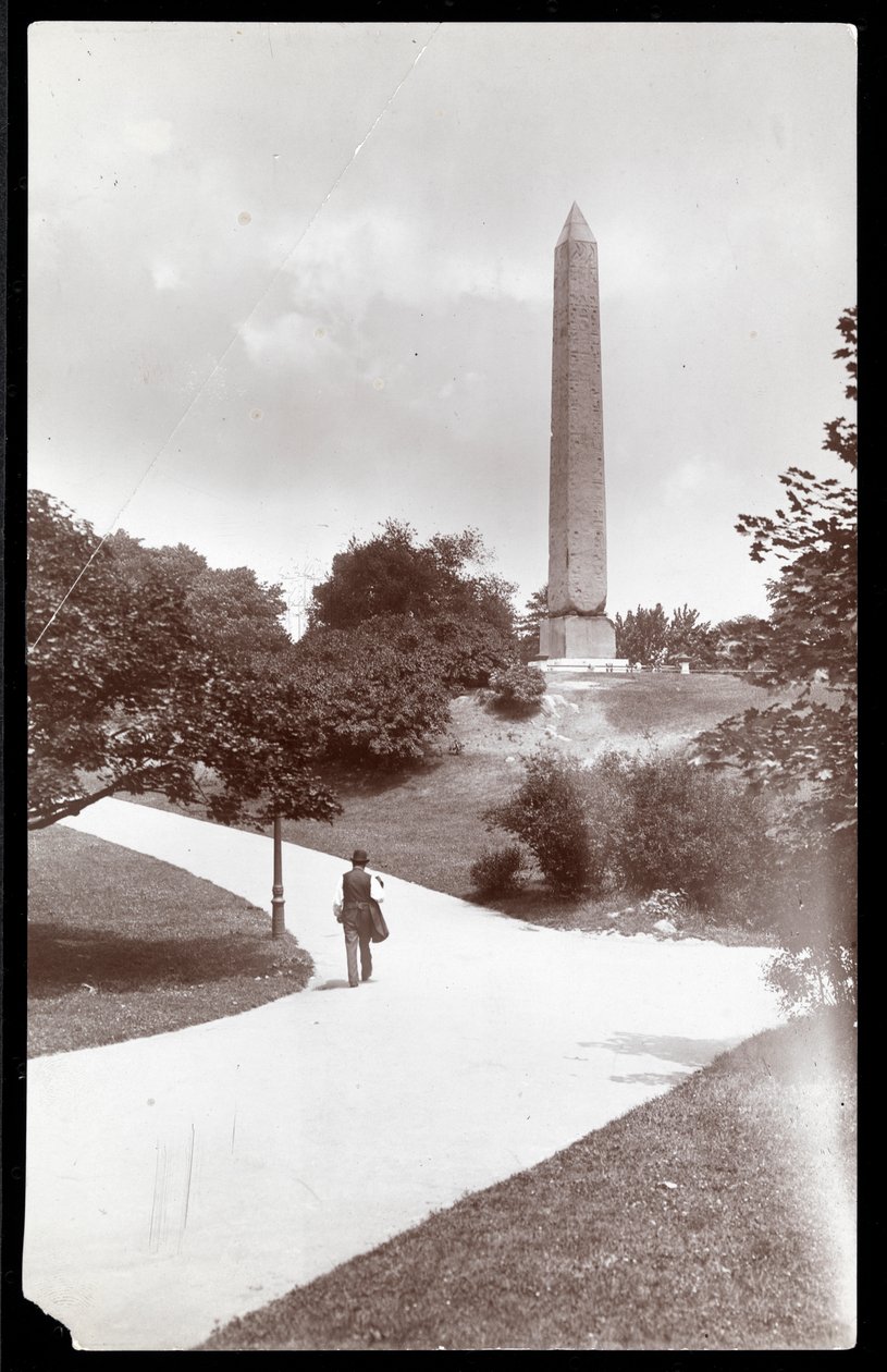 Näkymä Cleopatran neulasta Central Parkissa, New Yorkissa, 1899 (hopeagelatiiniprintti) tekijältä Byron Company