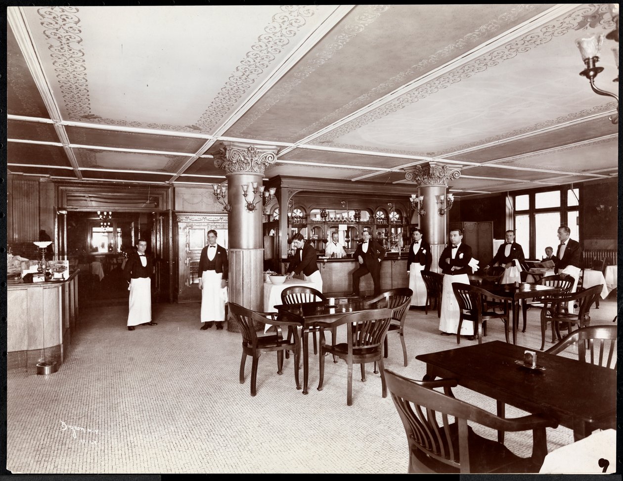 Hotelli Majesticin kahvila, 1902 (hopeagelatiinipaino) tekijältä Byron Company