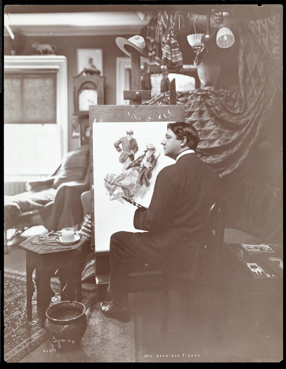 Mr. Harrison Fisher, 1905 (hopeagelatiiniprintti) tekijältä Byron Company